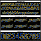 Custom Black Royal-Gold Authentic Throwback Basketball Shorts photo 2