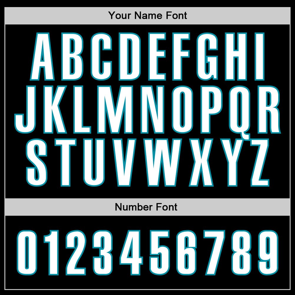 Custom Stitched Black White-Teal Sports Pullover Sweatshirt Hoodie photo 2
