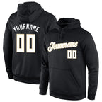 Custom Stitched Black White-Cream Sports Pullover Sweatshirt Hoodie photo 1