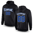 Custom Stitched Black Royal-White Sports Pullover Sweatshirt Hoodie