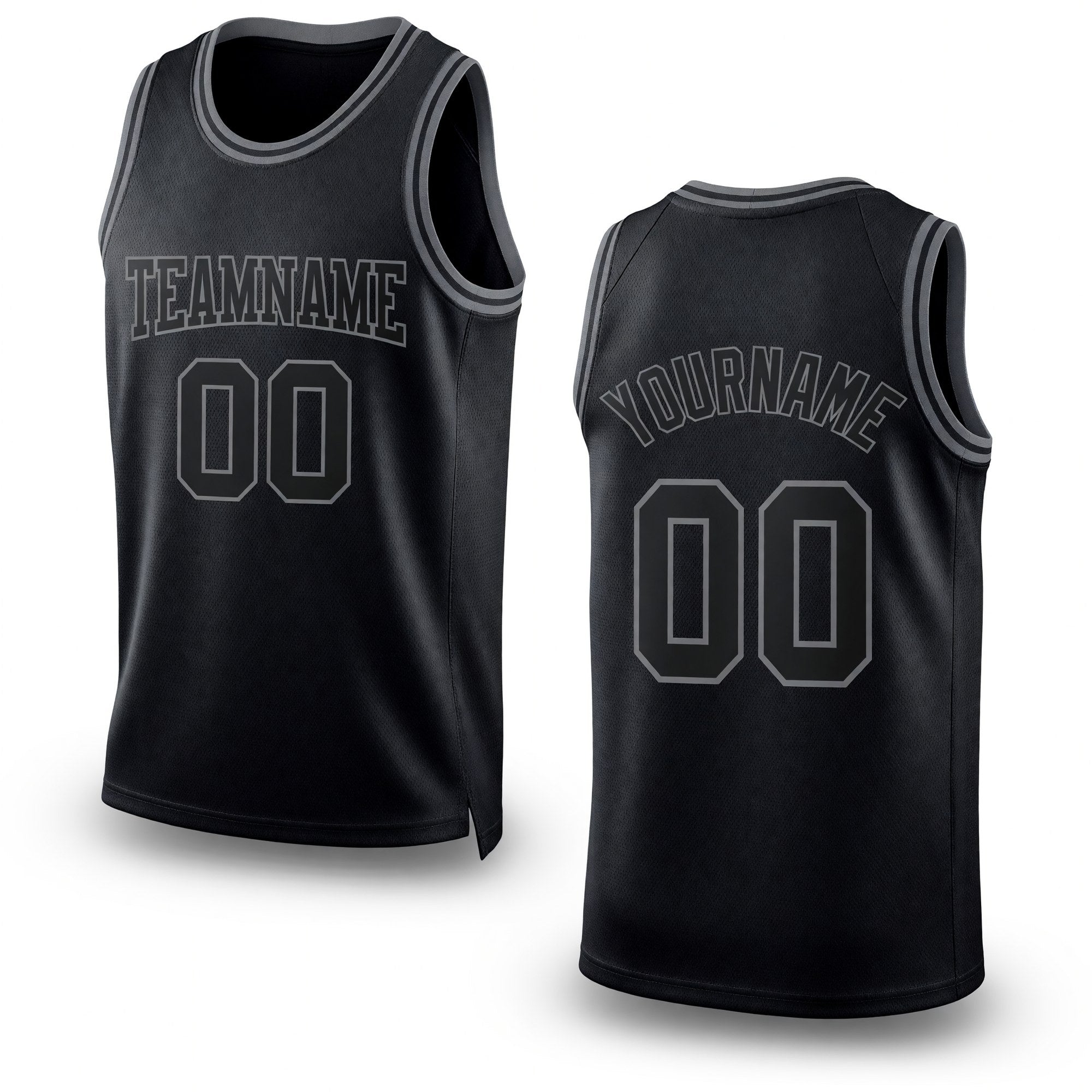 Custom Black Black-Steel Gray Authentic Throwback Basketball Jersey
