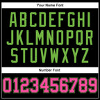 Custom Black Pink-Neon Green Authentic Throwback Basketball Jersey photo 3