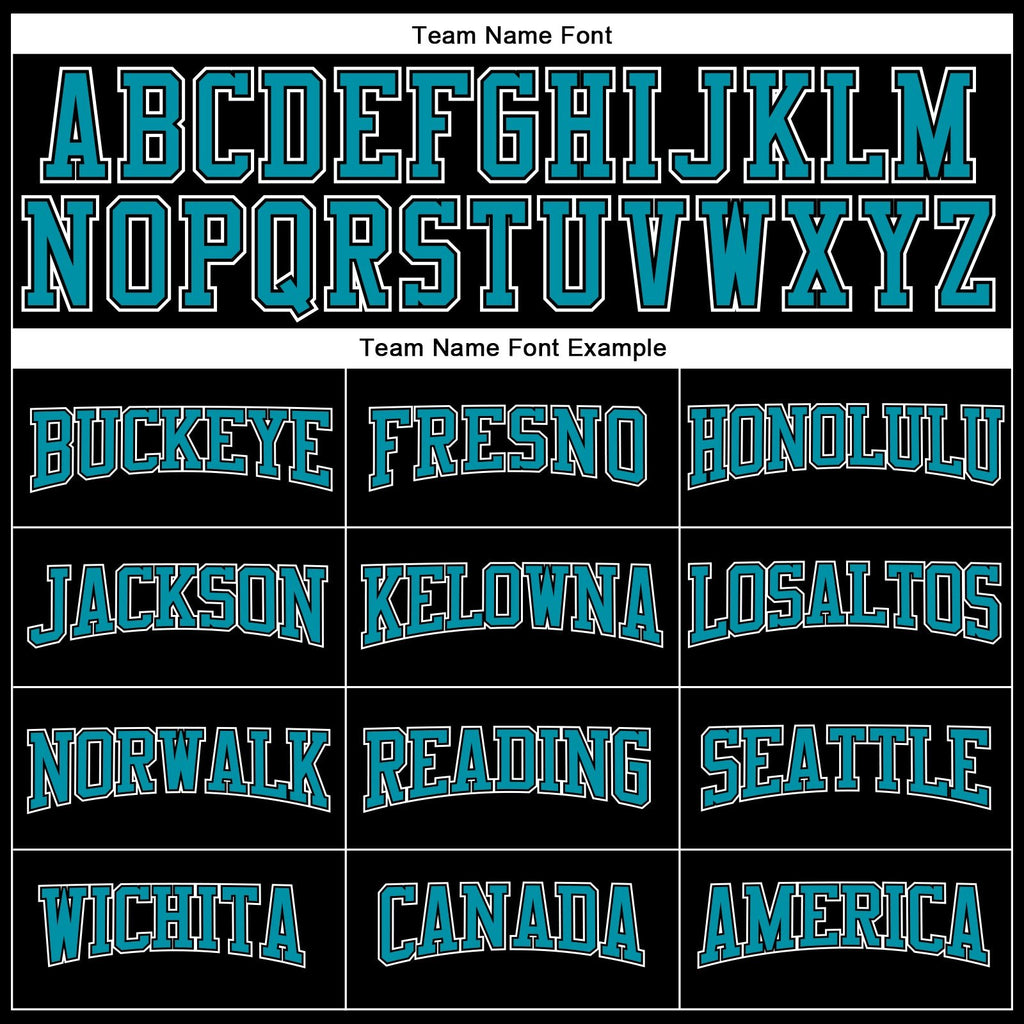 Custom Black Teal-White Authentic Throwback Basketball Jersey photo 2