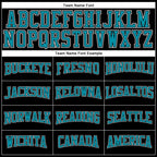 Custom Black Teal-White Authentic Throwback Basketball Jersey photo 2