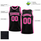 Custom Black Authentic Throwback Basketball Jersey with Pink and White Lettering customization guide