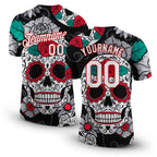 Custom Black White-Red 3D Skull Fashion Performance T-Shirt