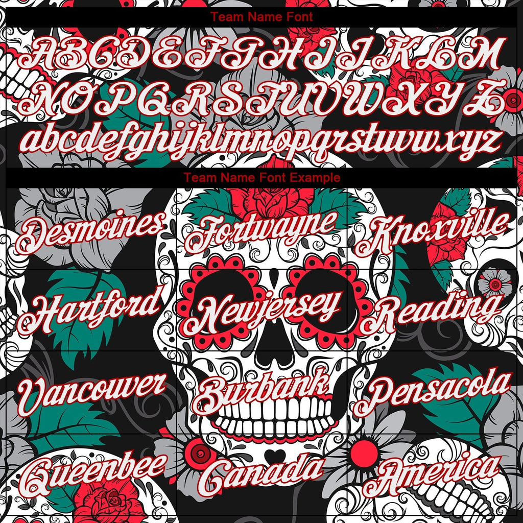 Custom Black White-Red 3D Skull Fashion Performance T-Shirt photo 2