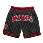 Custom Black White Pinstripe Red-White Authentic Basketball Shorts photo 1
