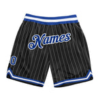 Custom Black White Pinstripe Royal-White Authentic Basketball Shorts photo 1