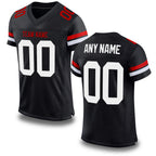 Custom Black White-Red Mesh Authentic Football Jersey