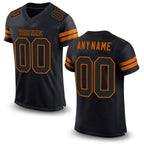 Custom Black Black-Texas Orange Mesh Authentic Football Jersey