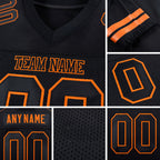 Custom Black Black-Texas Orange Mesh Authentic Football Jersey detail
