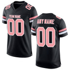 Custom Black Medium Pink-White Mesh Authentic Football Jersey