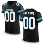 Custom Black White-Teal Mesh Authentic Football Jersey