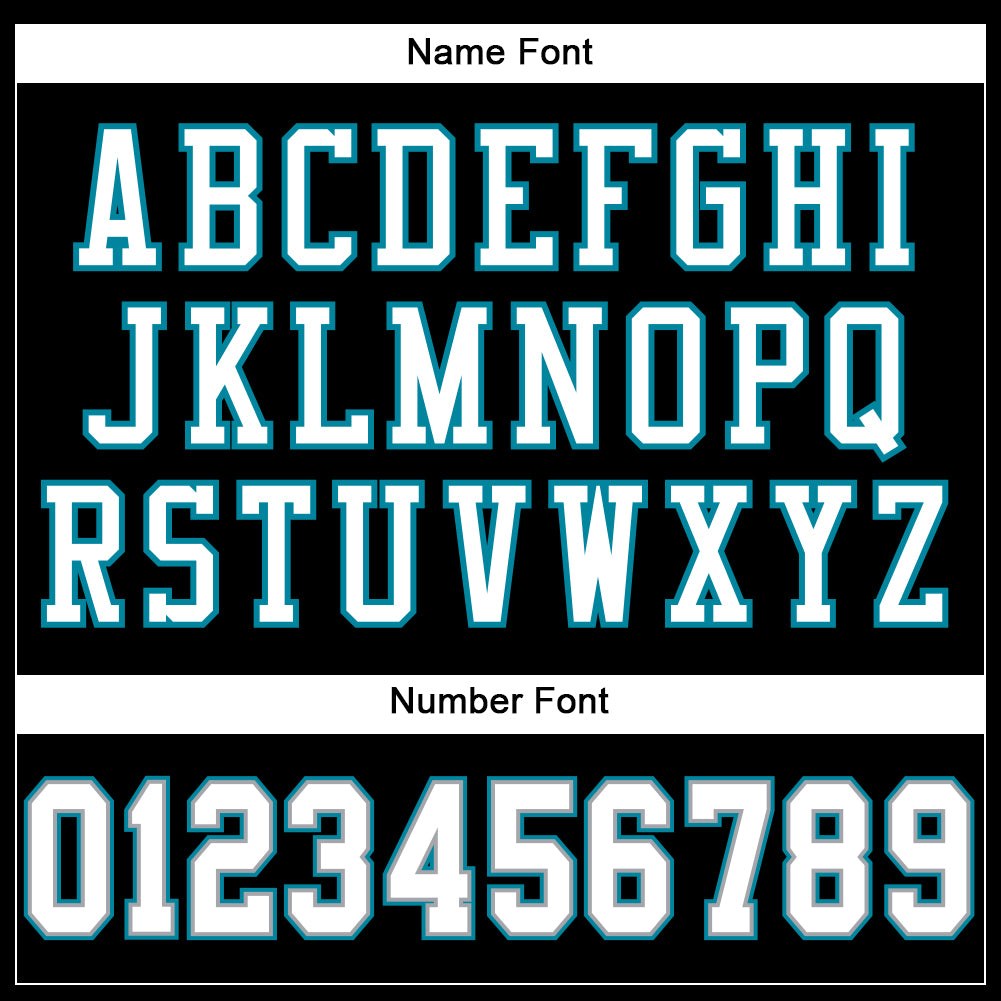 Custom Black White-Teal Mesh Authentic Football Jersey photo 3