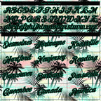Custom Black Black-Kelly Green 3D Pattern Tropical Hawaii Palm Leaves Authentic Basketball Jersey photo 2