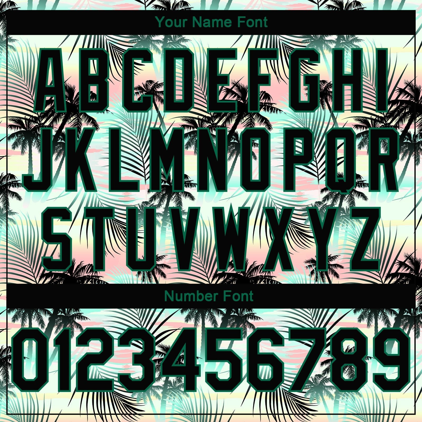 Custom Black Black-Kelly Green 3D Pattern Tropical Hawaii Palm Leaves Authentic Basketball Jersey photo 3