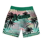 Custom Black Black-Kelly Green 3D Pattern Design Tropical Palm Leaves Authentic Basketball Shorts photo 1