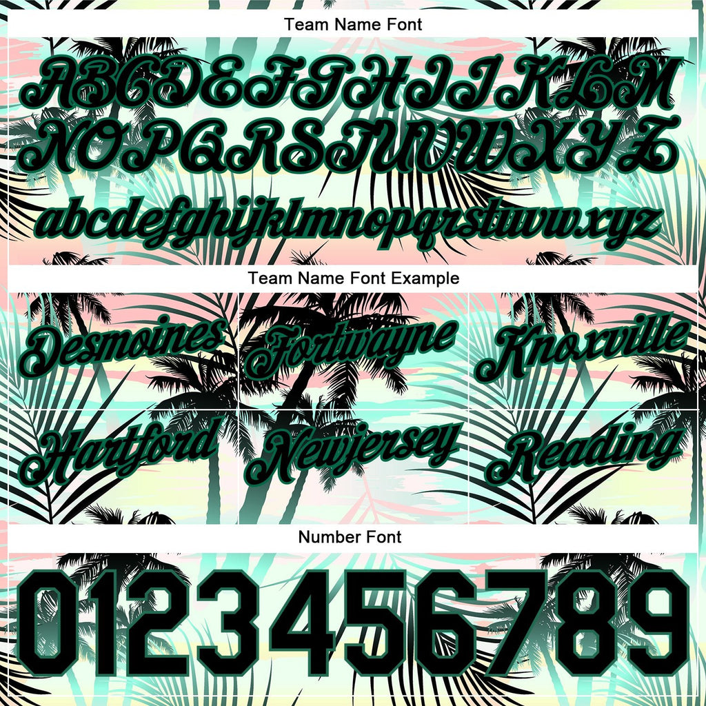 Custom Black Black-Kelly Green 3D Pattern Design Tropical Palm Leaves Authentic Basketball Shorts photo 2
