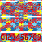 Custom Black Red-Royal 3D Pattern Design Autism Supporter Awareness Puzzle Pieces Authentic Basketball Shorts photo 2