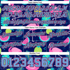 Custom Black Light Blue-Pink 3D Pattern Design Hawaii Flamingo Authentic Basketball Shorts photo 2
