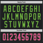 Custom Black Pink-Neon Green Hockey Jersey photo 2