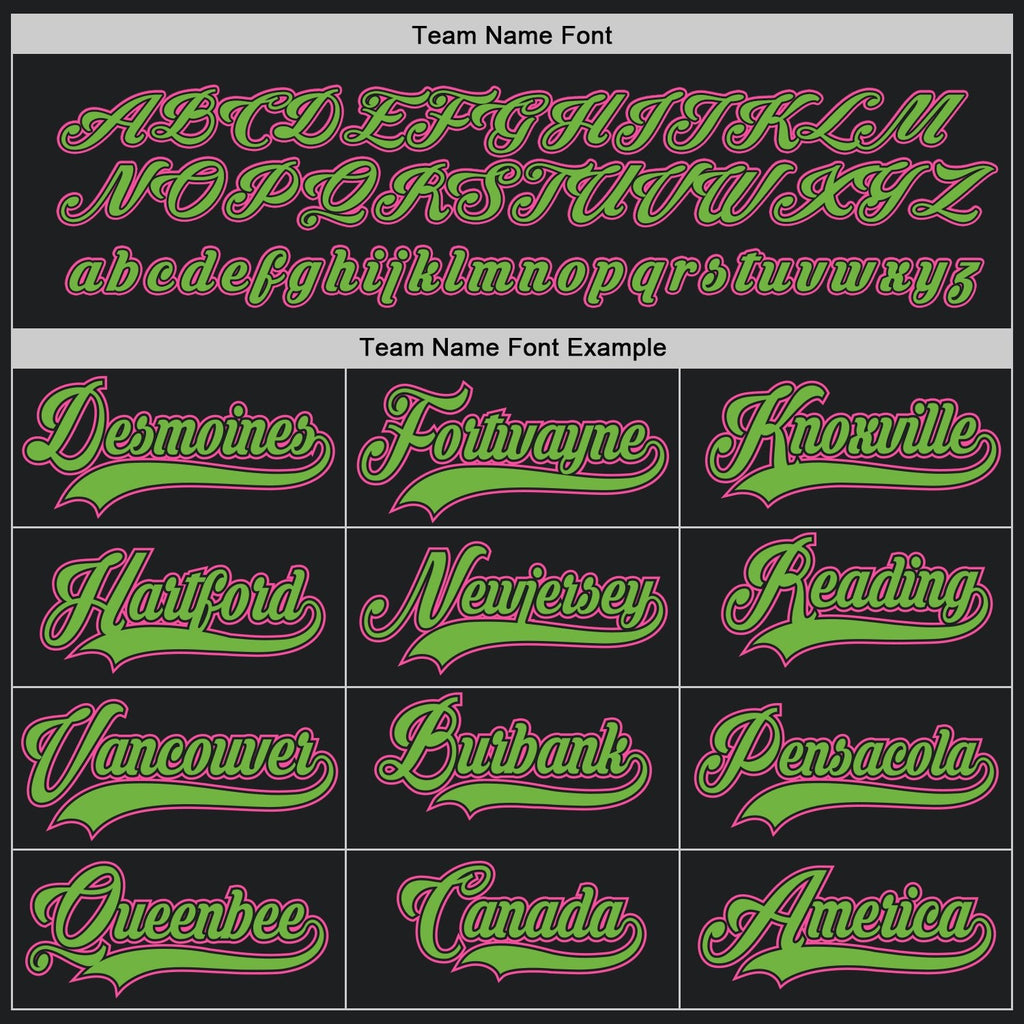 Custom Black Pink-Neon Green Hockey Jersey photo 3