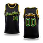 Custom Black Kelly Green-Gold Authentic Throwback Basketball Jersey