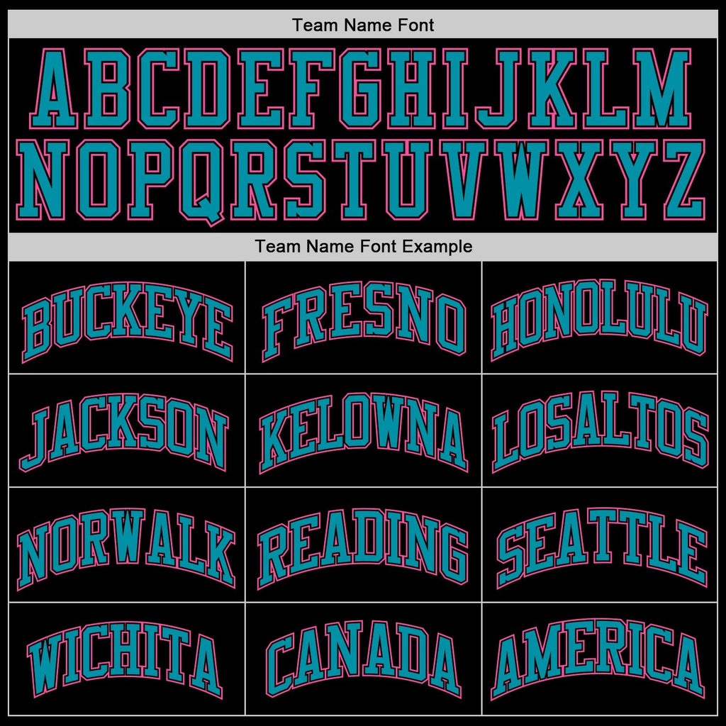 Custom Black Pink-Teal Authentic Throwback Basketball Jersey photo 3