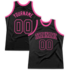 Custom Black Black-Pink Authentic Throwback Basketball Jersey photo 1