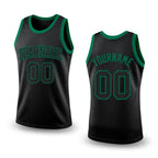 Custom Black Black-Kelly Green Authentic Throwback Basketball Jersey