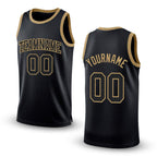 Custom Black Black-Old Gold Authentic Throwback Basketball Jersey