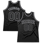 Custom Black Black-Gray Authentic Throwback Basketball Jersey photo 1