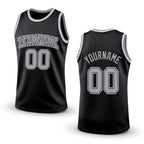 Custom Black Gray-White Authentic Throwback Basketball Jersey