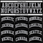 Custom Black Gray-White Authentic Throwback Basketball Jersey photo 3
