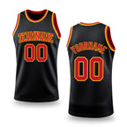 Custom Black Red-Gold Authentic Throwback Basketball Jersey