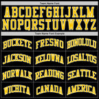 Custom Black Gold-White Authentic Throwback Basketball Jersey photo 4