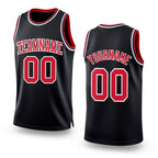 Custom Black Red-White Authentic Throwback Basketball Jersey