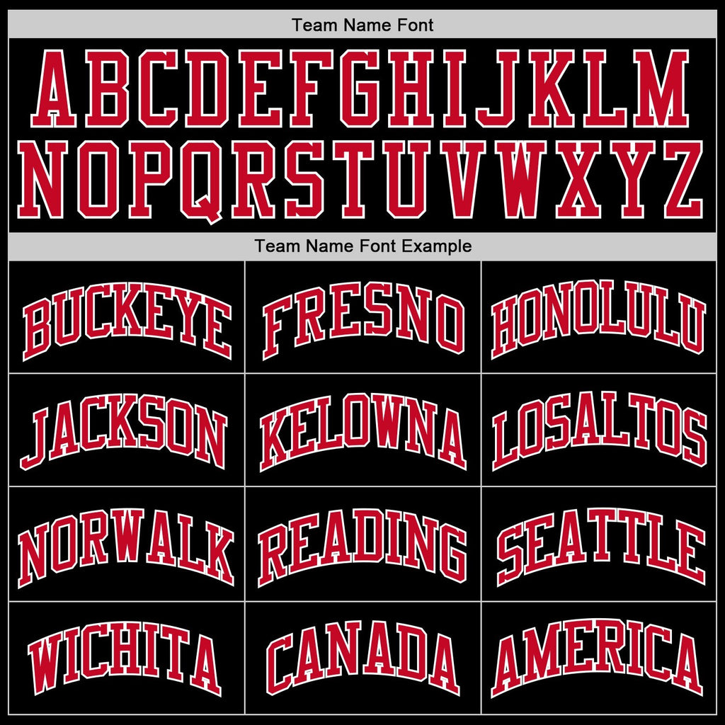 Custom Black Red-White Authentic Throwback Basketball Jersey photo 3