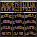 Custom Black Purple-Gold Authentic Throwback Basketball Jersey photo 3