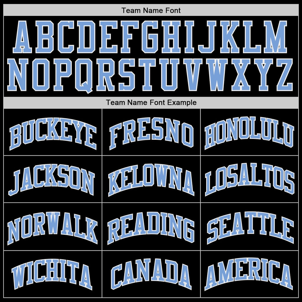 Custom Black Light Blue-White Authentic Throwback Basketball Jersey photo 3
