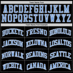 Custom Black Light Blue-White Authentic Throwback Basketball Jersey photo 3
