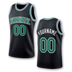 Custom Black Kelly Green-White Authentic Throwback Basketball Jersey
