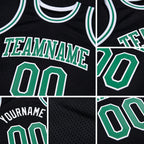 Custom Black Kelly Green-White Authentic Throwback Basketball Jersey detail