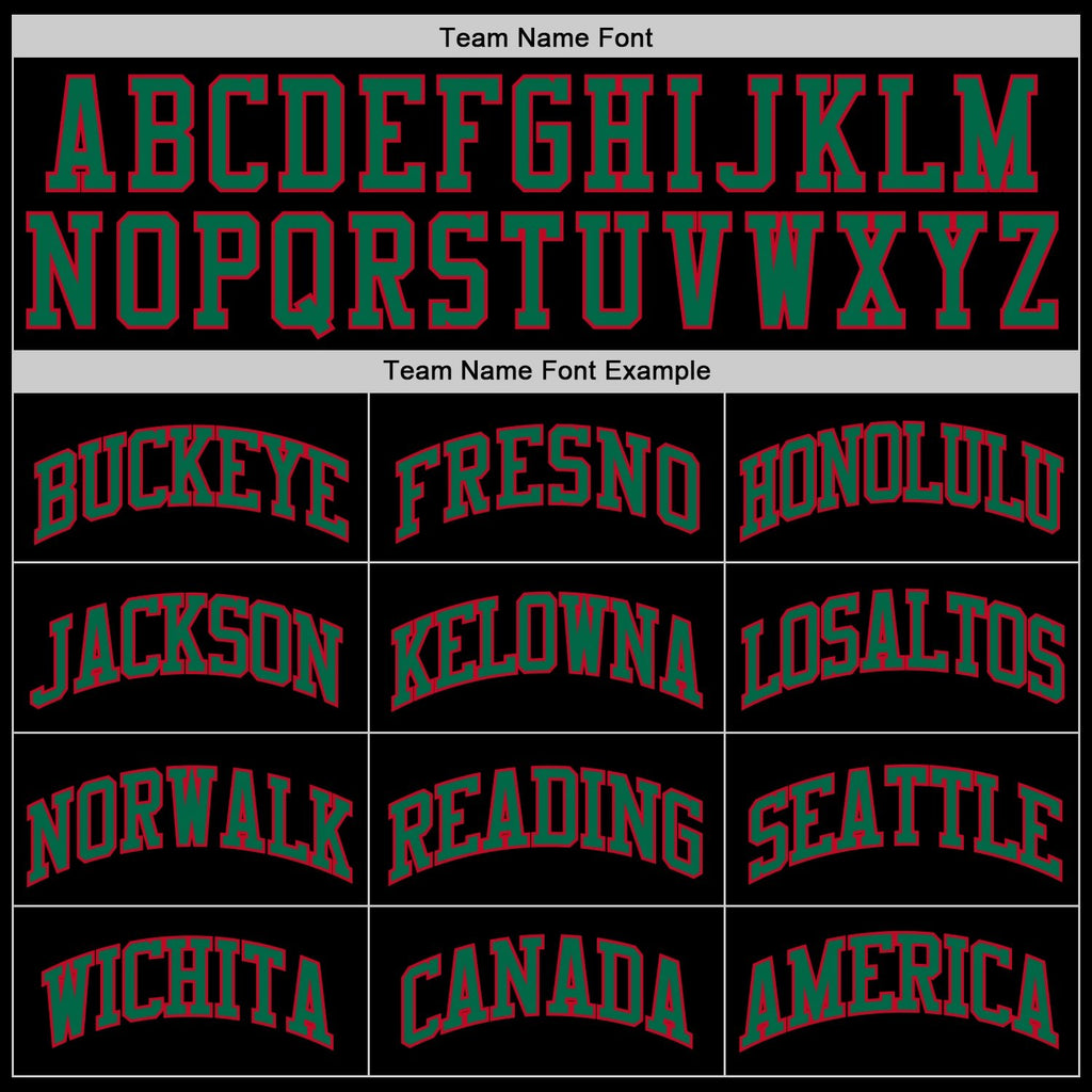 Custom Black Kelly Green-Red Authentic Throwback Basketball Jersey photo 4