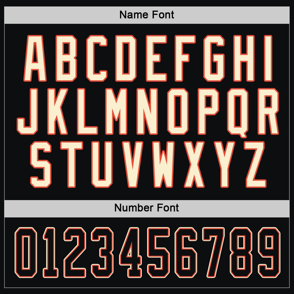 Custom Black Black Orange-Cream Hockey Jersey photo 3