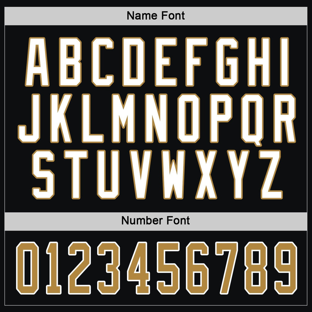 Custom Black Old Gold-White Hockey Jersey photo 3