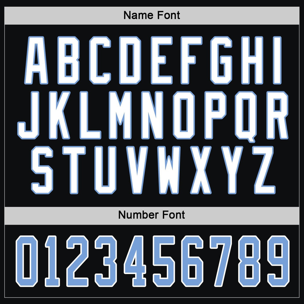 Custom Black Light Blue-White Hockey Jersey photo 3