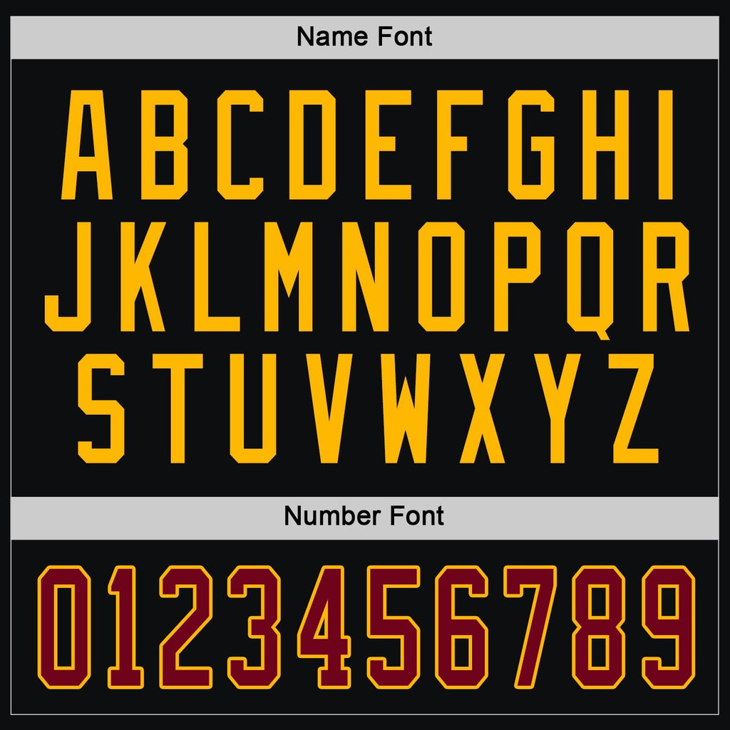 Custom Black Maroon-Gold Hockey Jersey photo 3