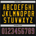 Custom Black Purple-Gold Hockey Jersey photo 3